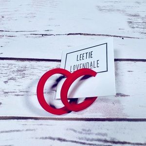 Cherry Red Hoop Earrings